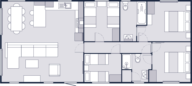 2026 Victory Faraday Lodge 46 x 20 4 Bed Floor Plan
