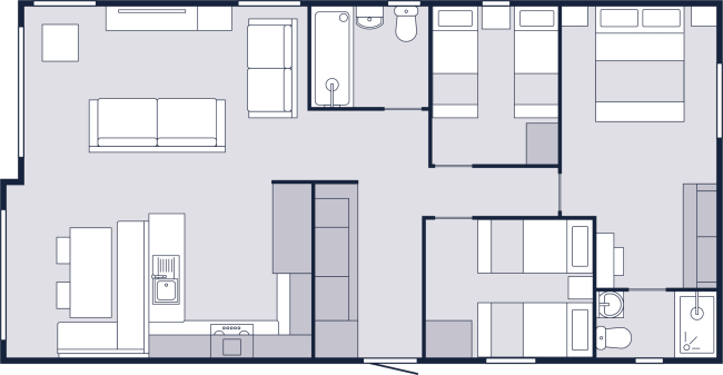 2026 Victory Liberte Lodge 40 x 20 3 Bed Floor Plan